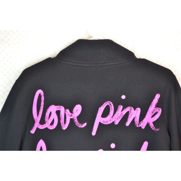 Victoria's Secret PINK Women's Large Black Pink Sweatshirt - Picture 9 of 12